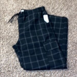 PacSun Mens Black & White Loose Fit Cargo Pants